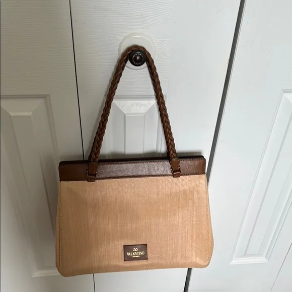 Valentino Garavani Tan and Brown Shoulder Bag with Floral Design - Picture 3 of 16